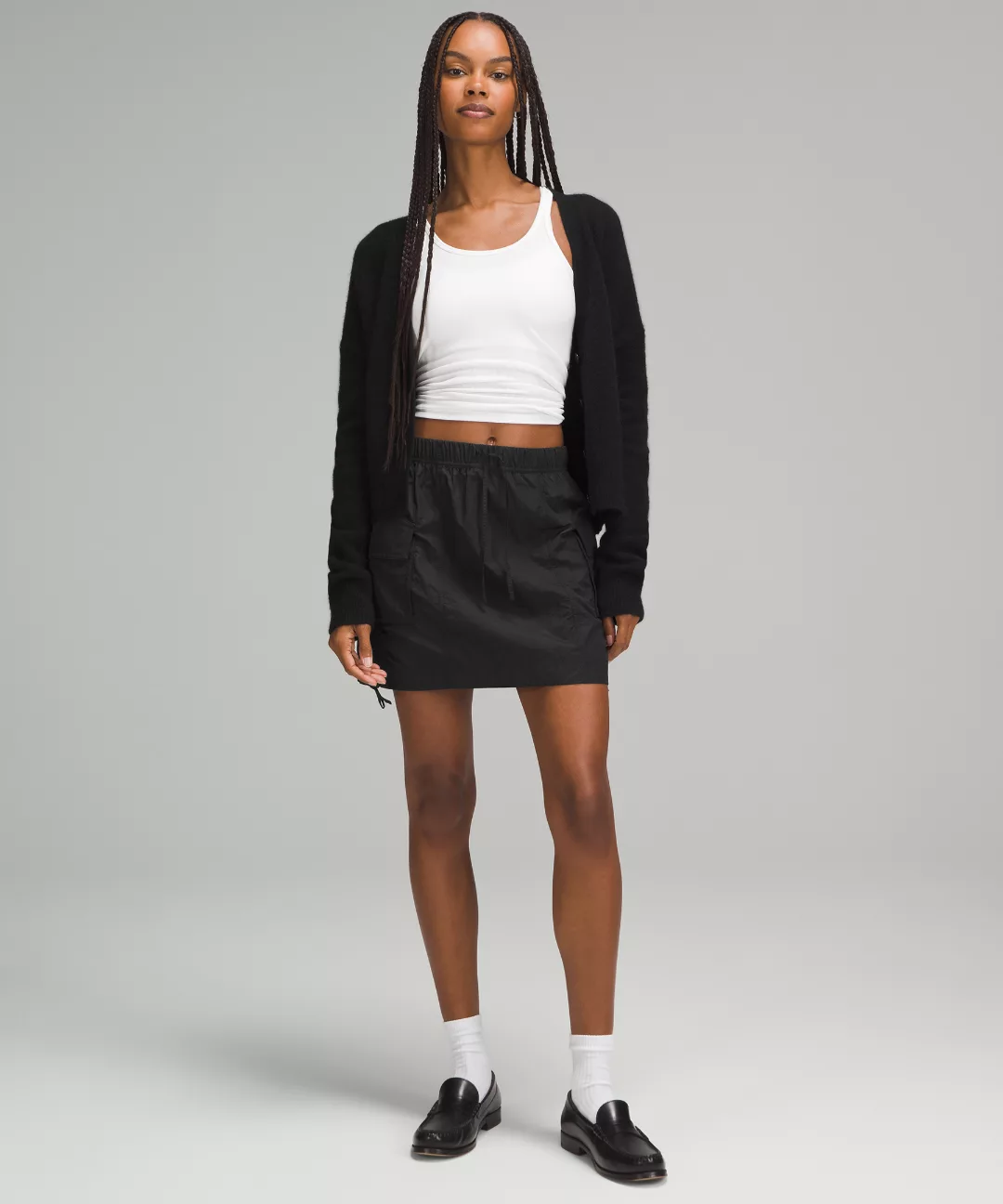 Nylon Cargo Mini Skirt