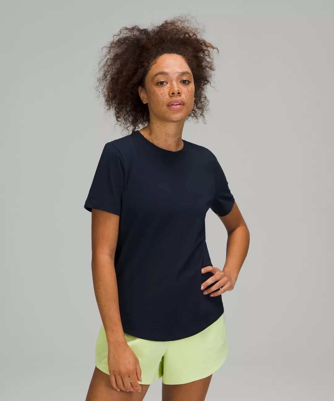 Love Curved-Hem Crewneck T-Shirt