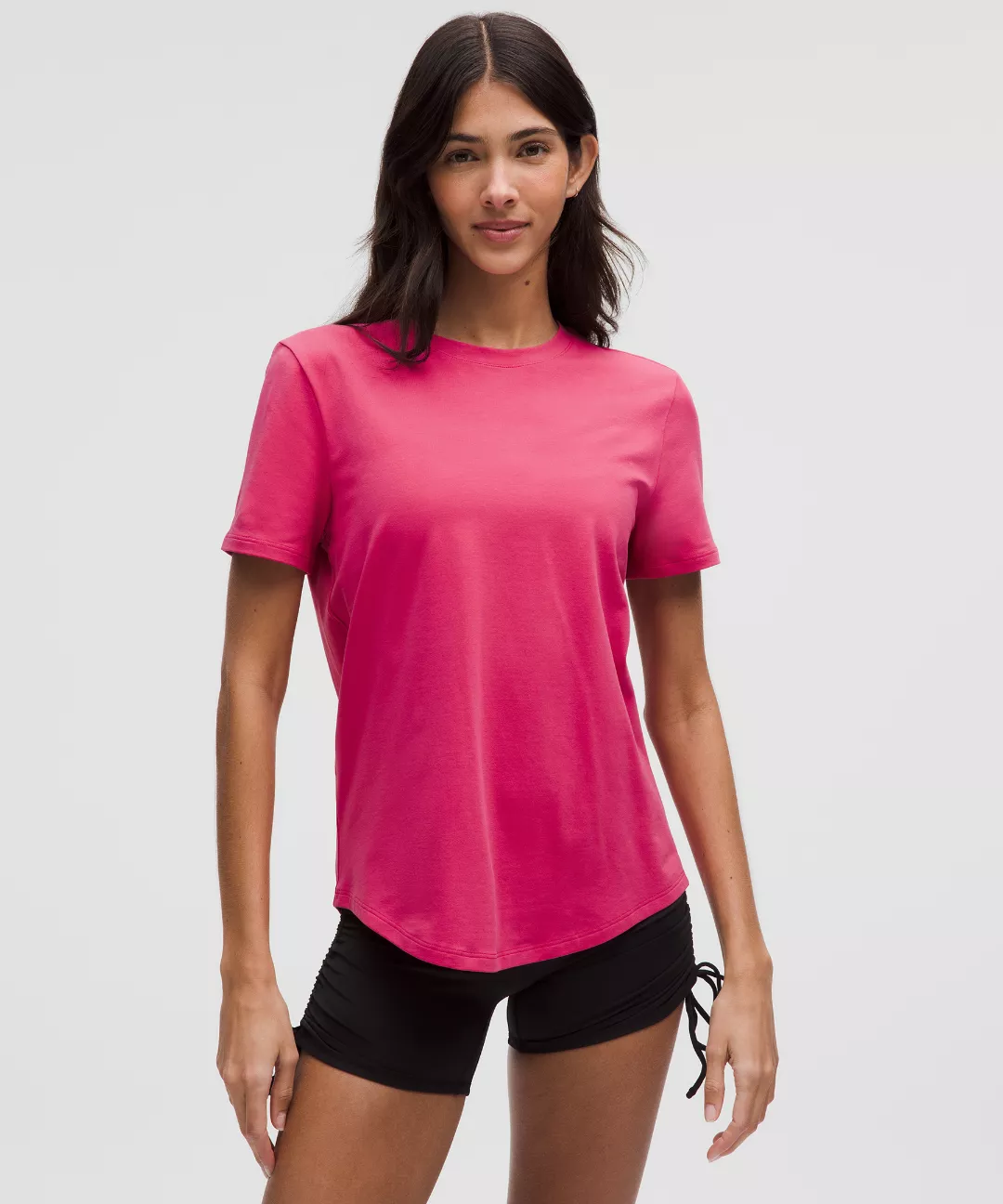 Love Curved-Hem Crewneck T-Shirt
