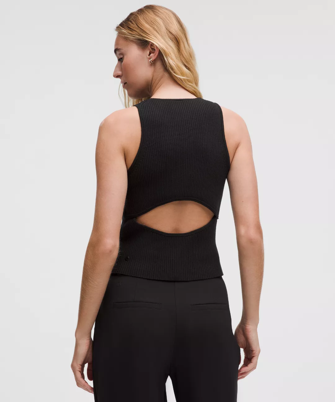 Merino Wool Open-Back Tank Top