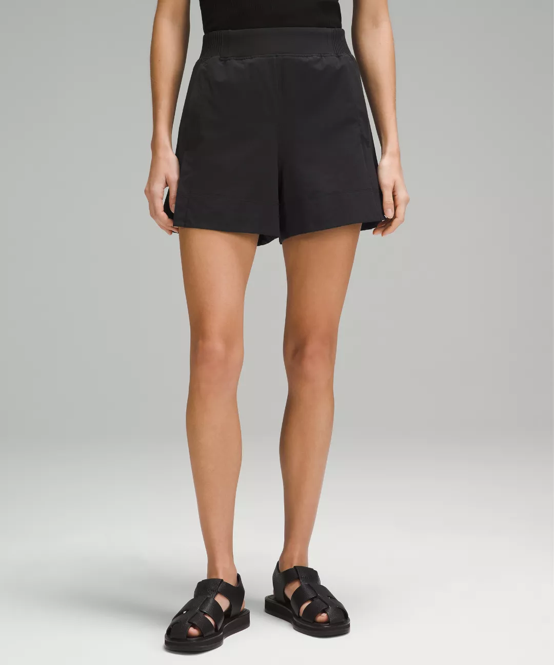 Stretch Woven Relaxed-Fit High-Rise Short 4"