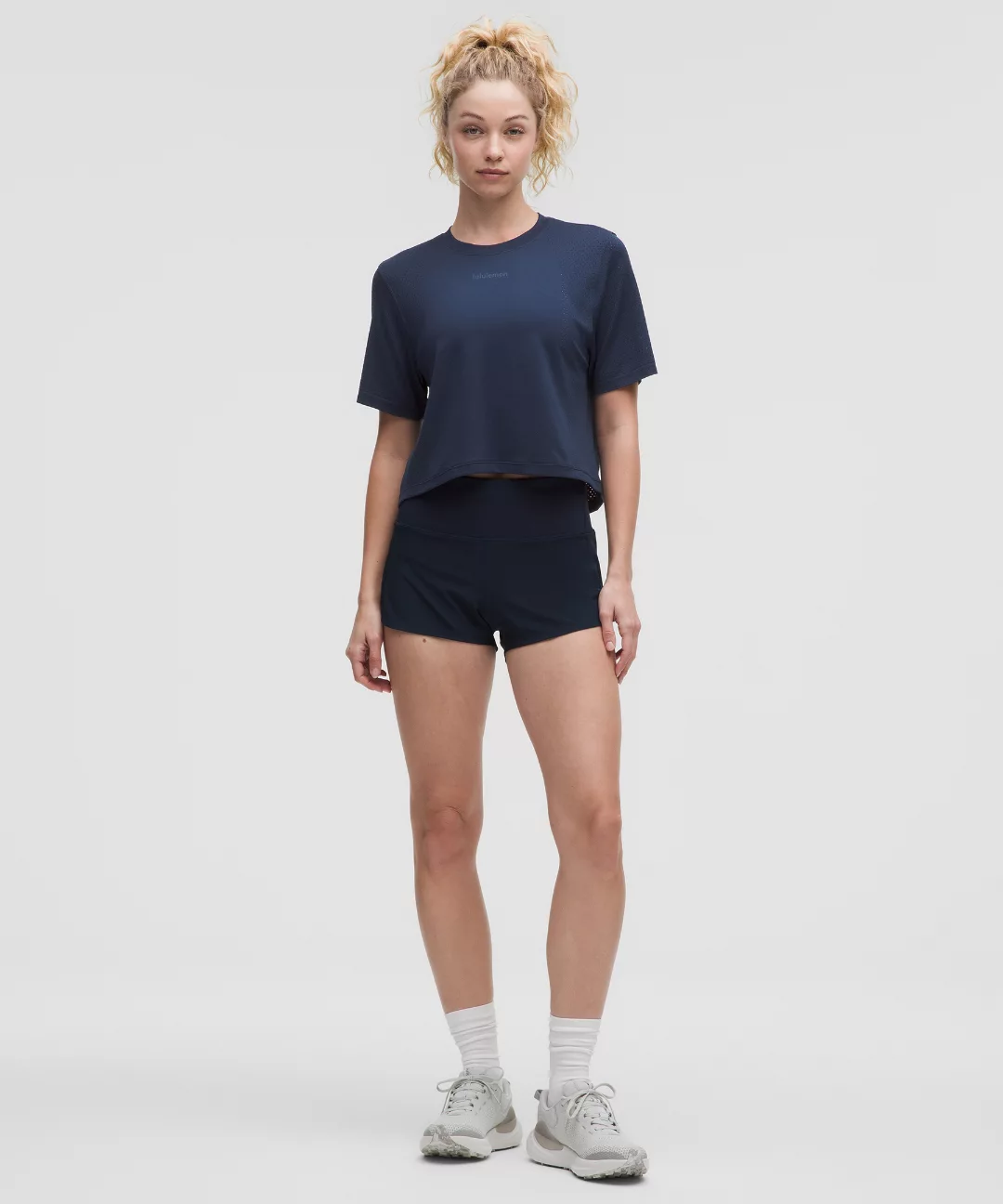 Swiftly High-Low Cropped Short-Sleeve Shirt