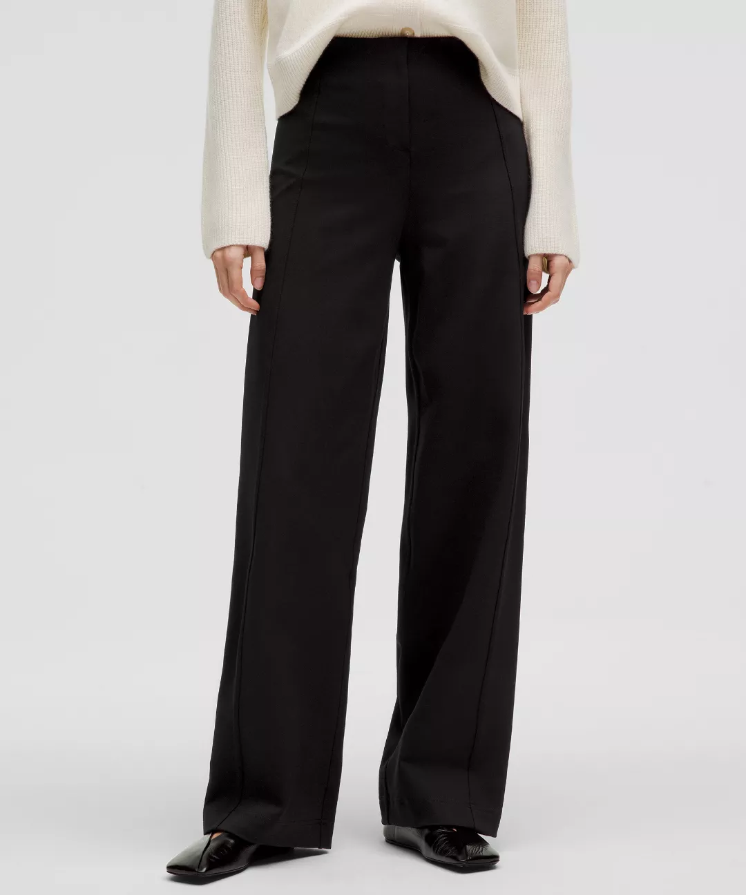 Stretch Knit Straight-Leg Pull-On Pant