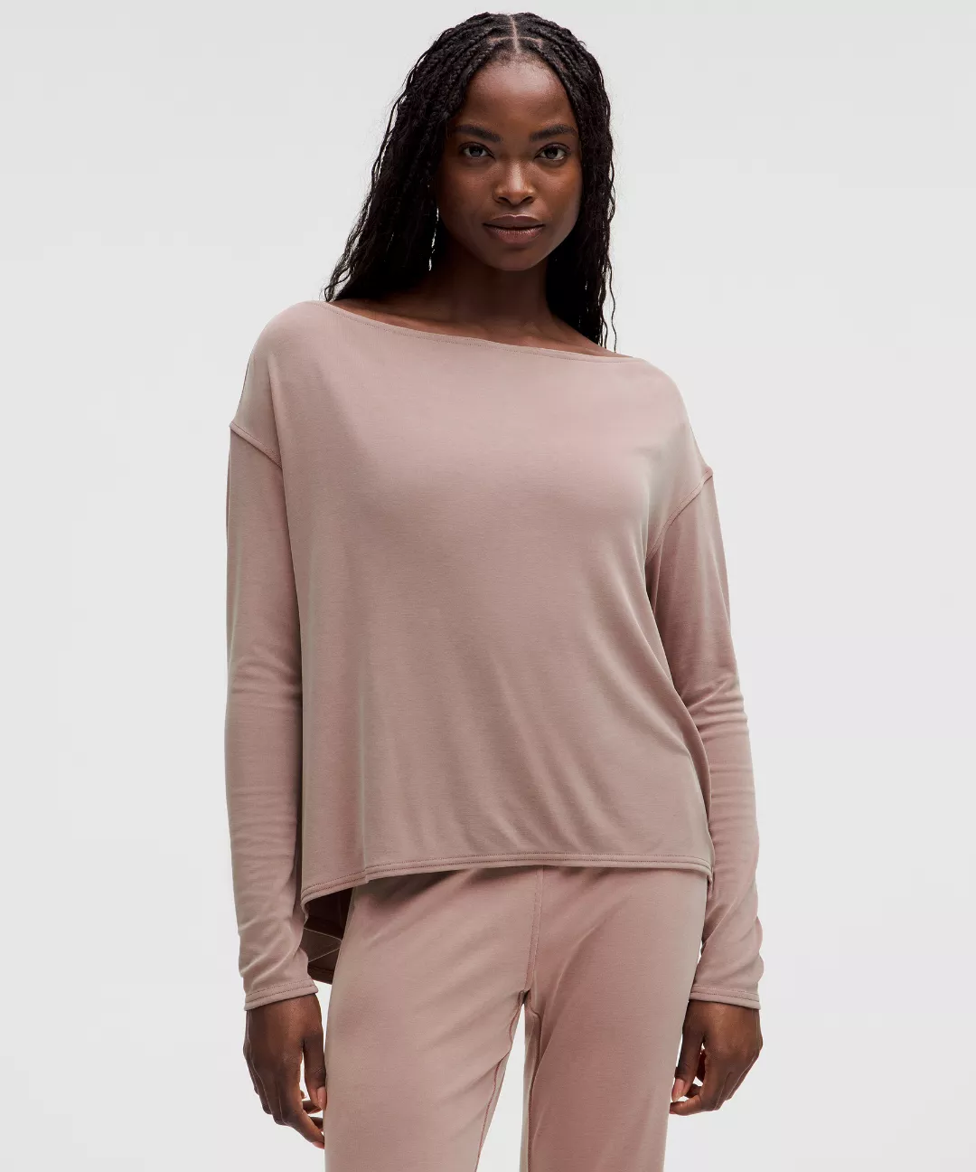 Drapey Softstreme Off-The-Shoulder Long-Sleeve Shirt