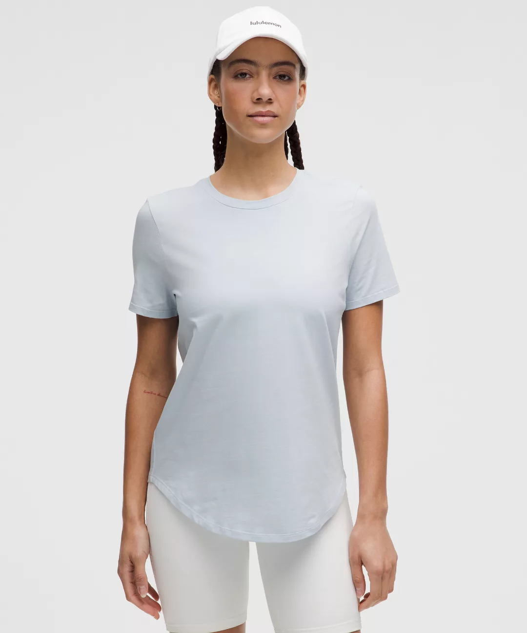 Love Curved-Hem Crewneck T-Shirt