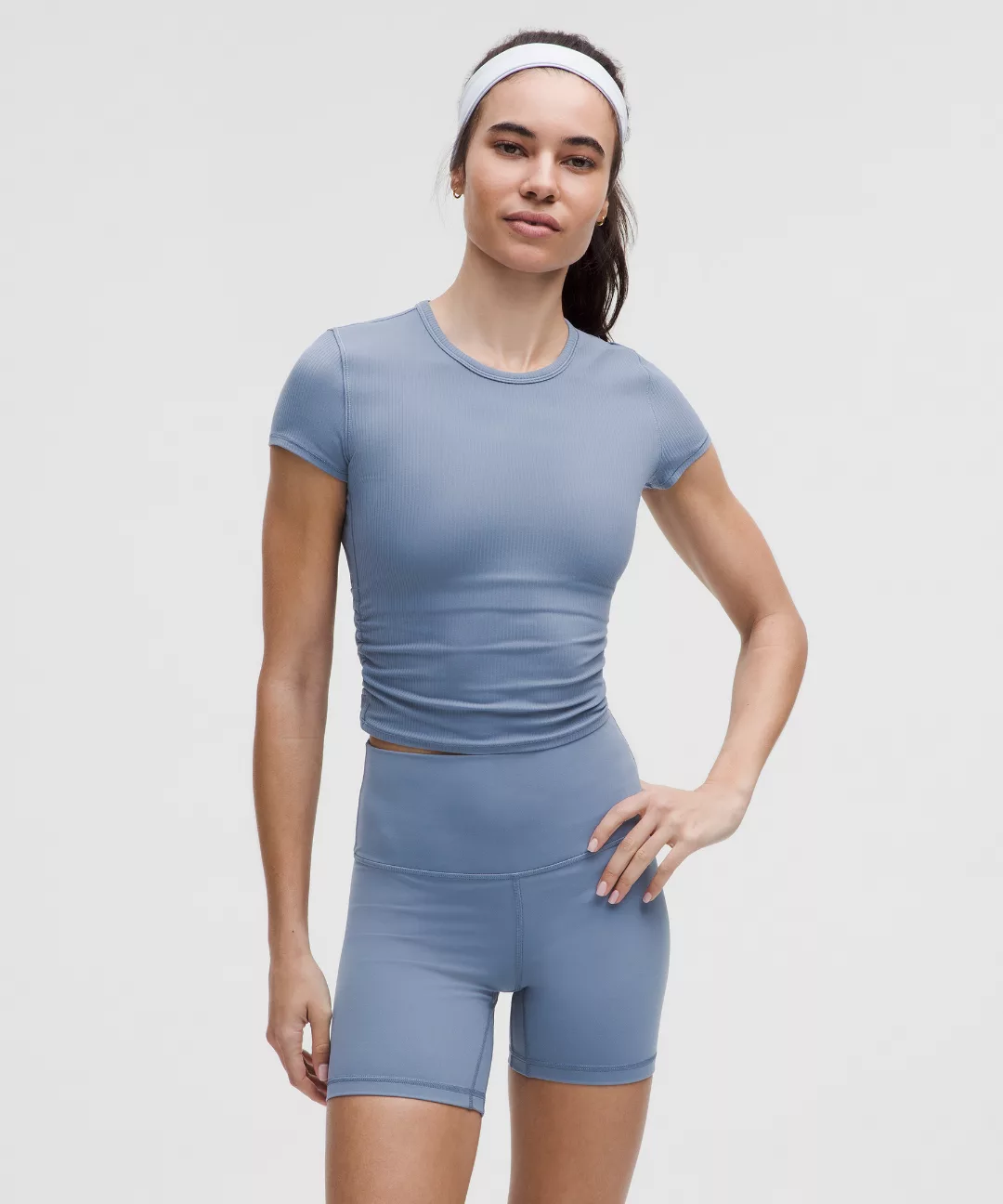 All It Takes Back-Twist Ribbed Short-Sleeve Shirt