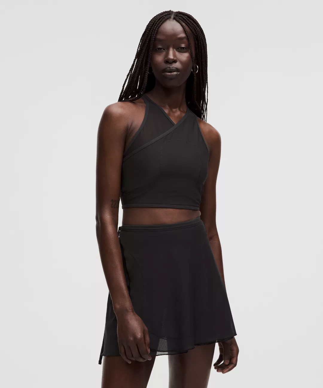 Mesh Cross-Front Cropped Tank Top B/C Cup *SLNSH Collection