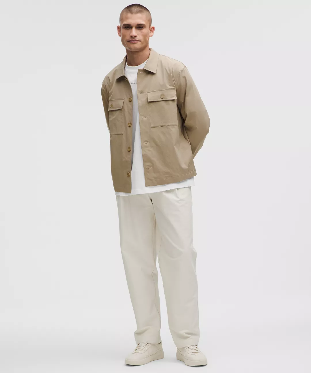 Woven Button-Up Overshirt