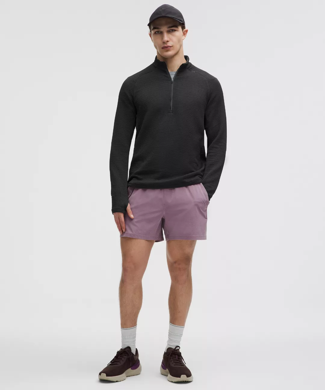 Waffle-Knit Half Zip