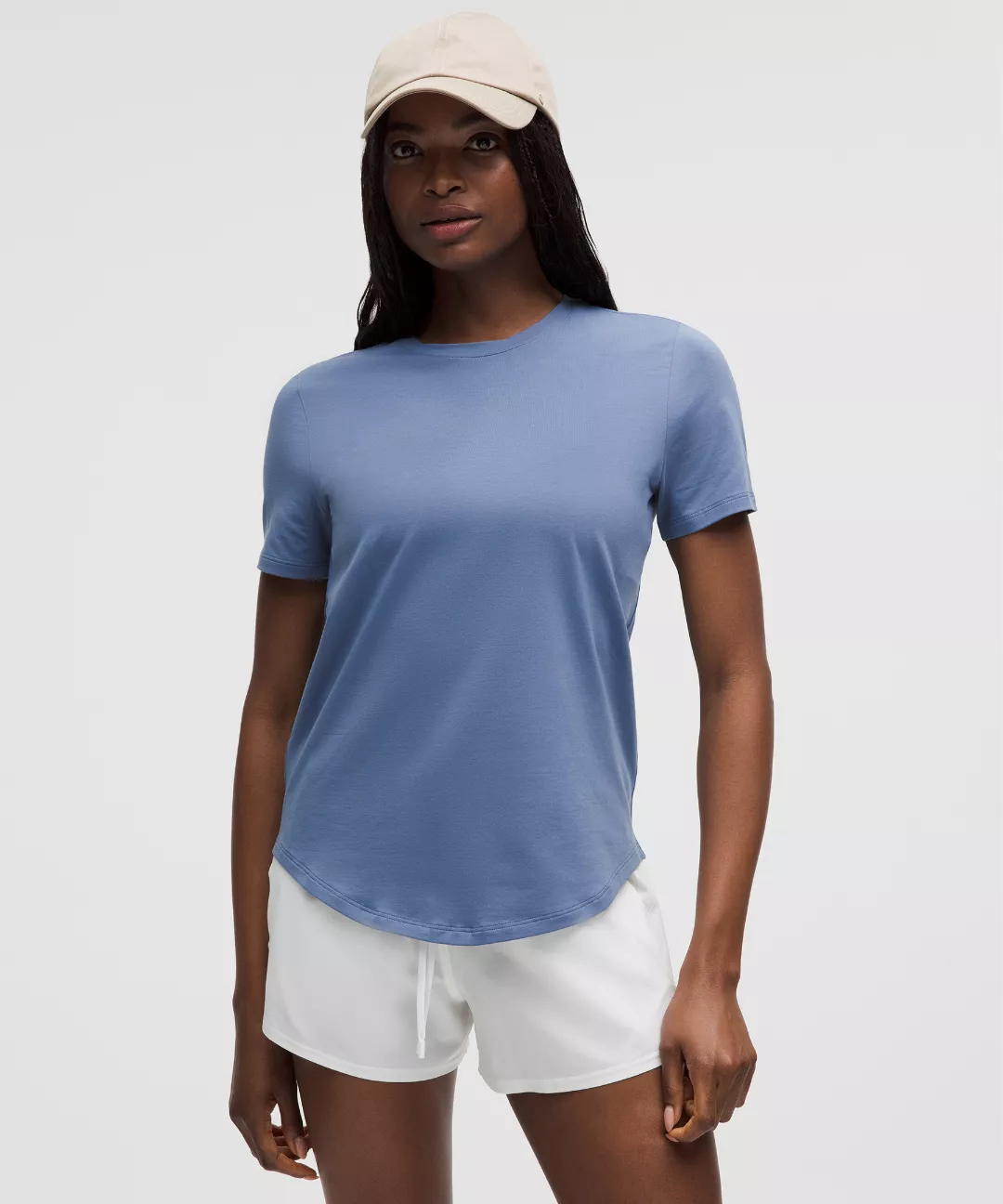 Love Curved-Hem Crewneck T-Shirt