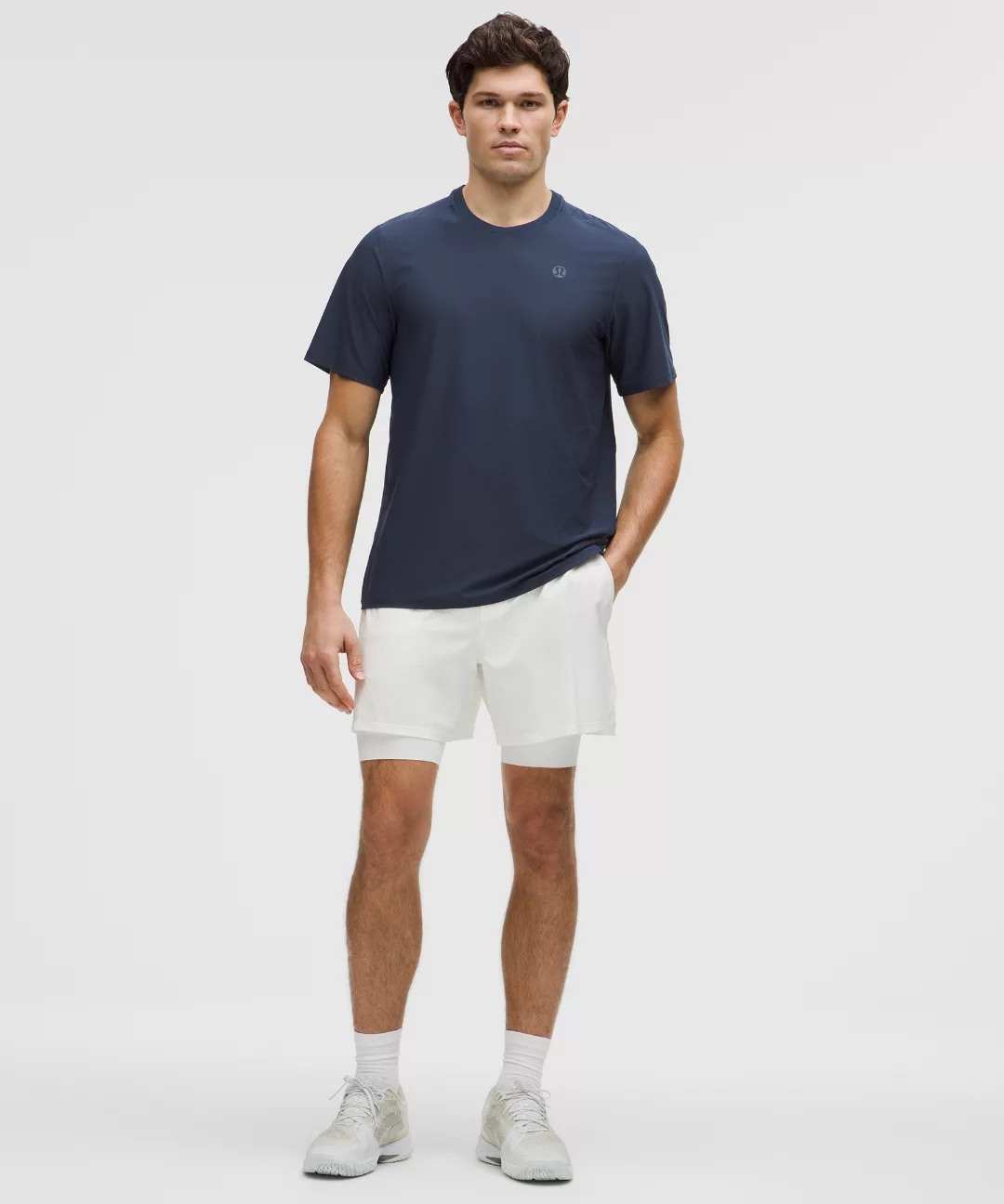 UV-Protective Striped Mesh Tennis T-Shirt