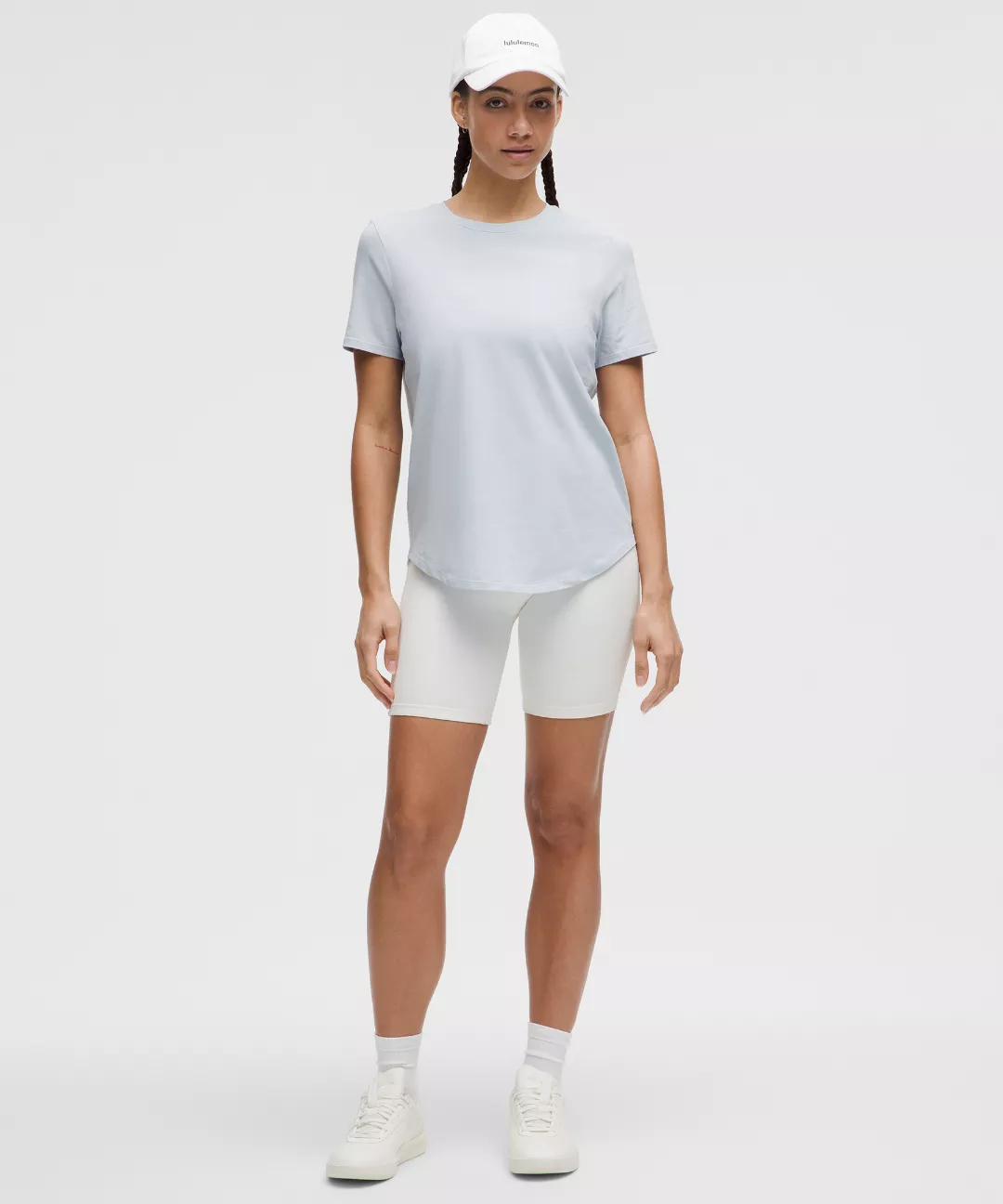 Love Curved-Hem Crewneck T-Shirt