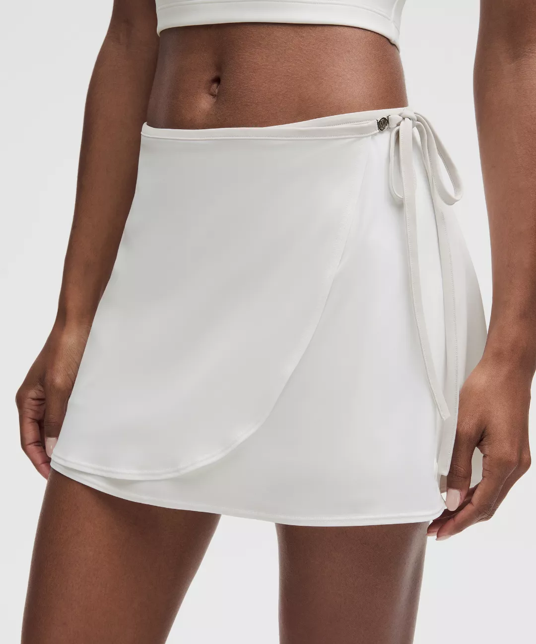 Wrap-Front Mid-Rise Tennis Skirt