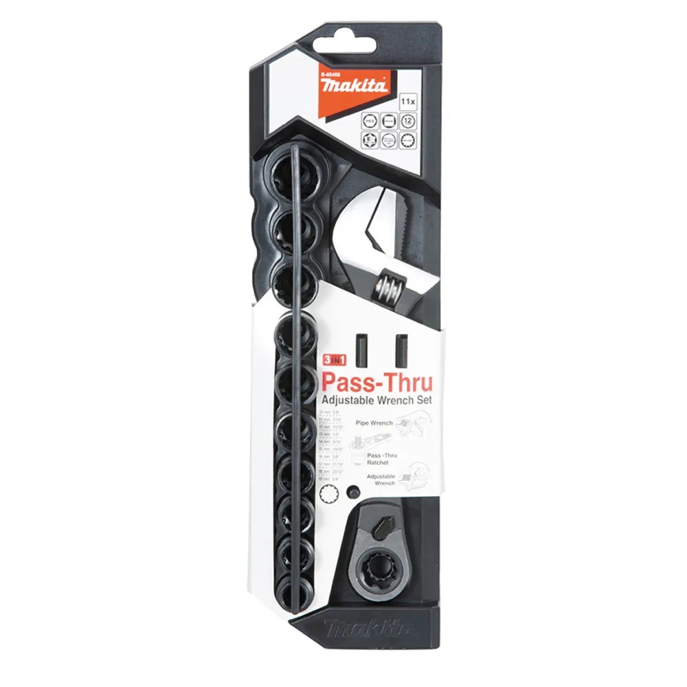 MAKITA Pass Thru Adjustable Wrench Set - 11 Piece B-65458