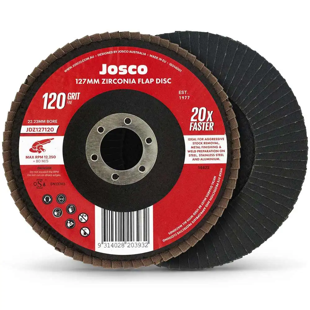 JOSCO 125mm 120-Grit Zirconia Angled Flap Disc