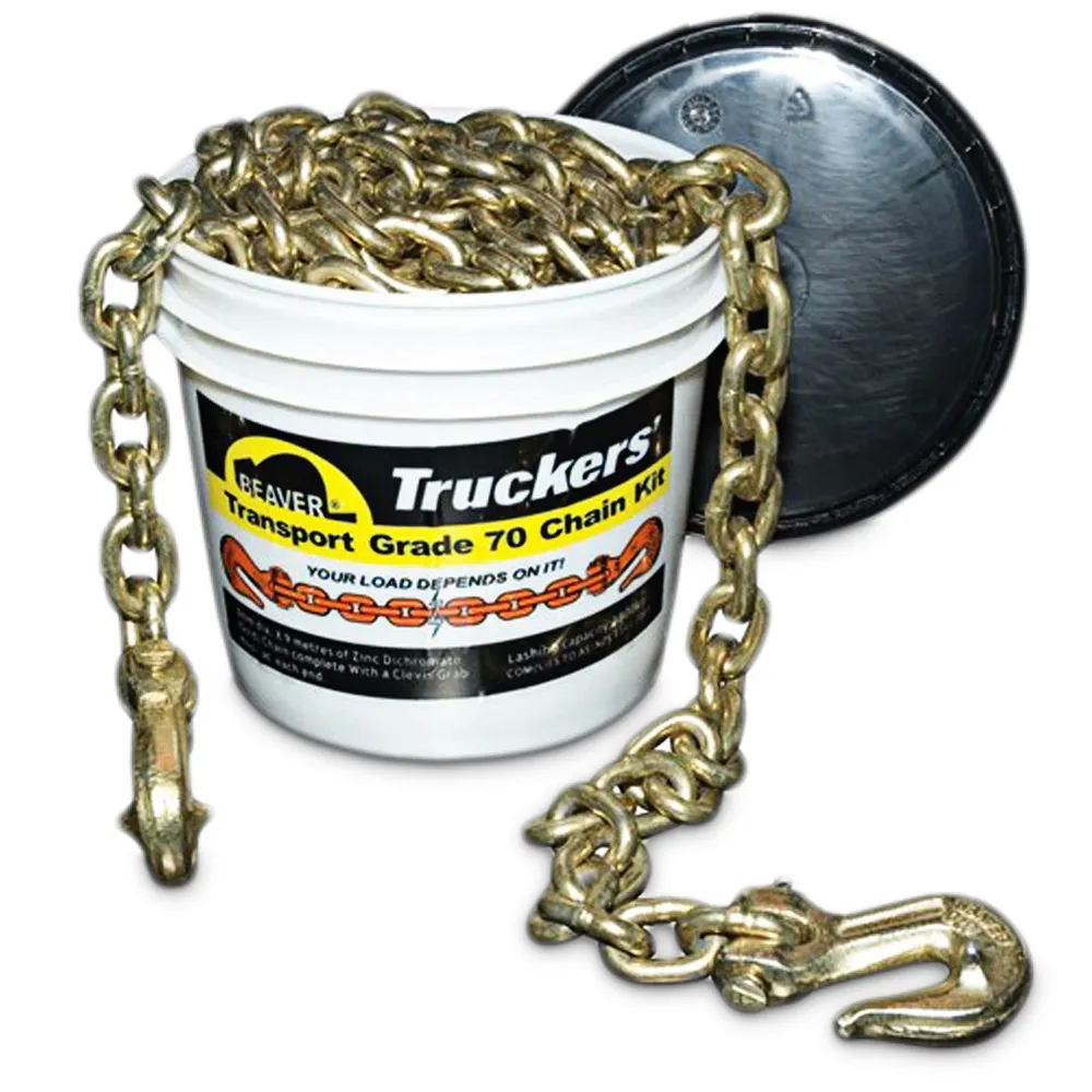 BEAVER 6mm x 9m Grade 70 Gold Load Chain Kit with Winged Grab Hooks Each End