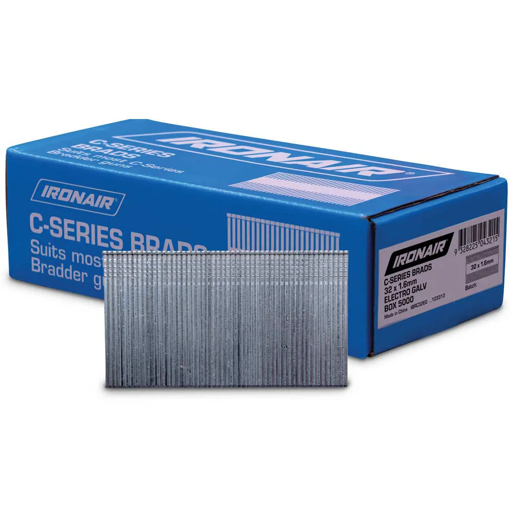 IRONAIR 32 X 1.6mm 5000box Nail Brad C IBRC32EG