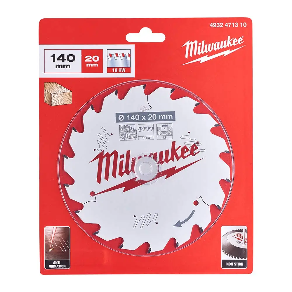MILWAUKEE 140 x 20mm 18T Wood Circular Saw Blade Framing for M12 FUEL 140mm Circular Saw 4932471310