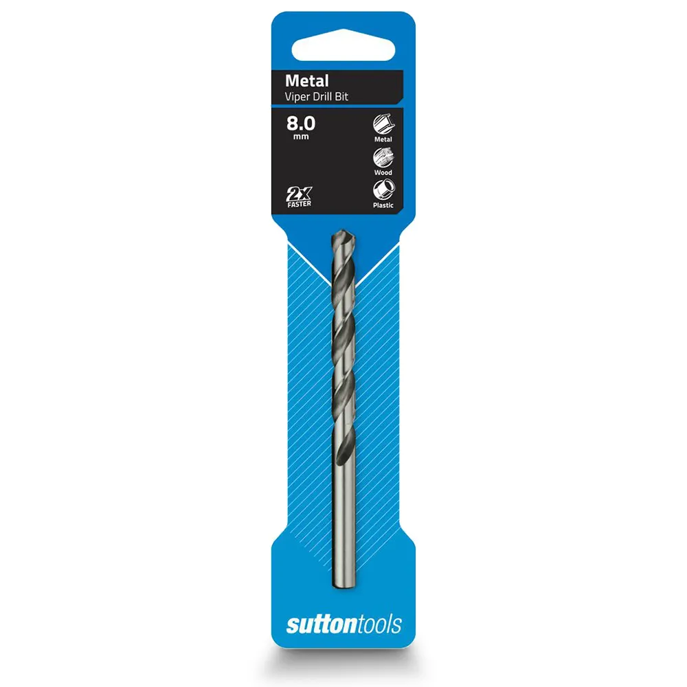 SUTTON 8.0 x 117mm HSS-Bright Jobber Drill Bit - VIPER D1050800