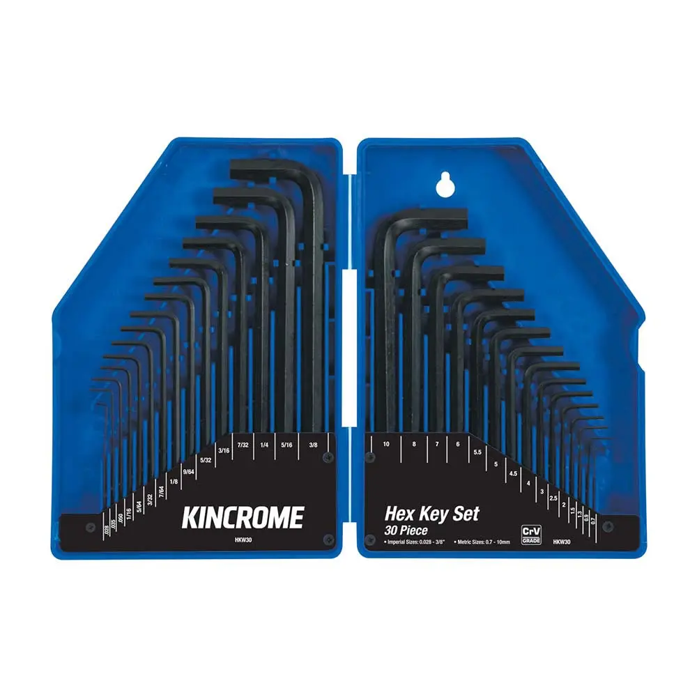 KINCROME Hex Key Wrench Set 30 Piece Imperial & Metric HKW30