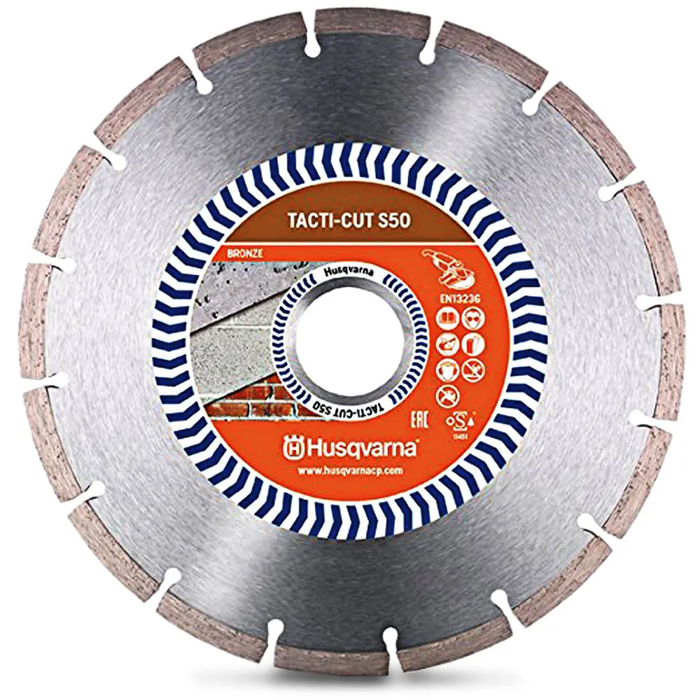 HUSQVARNA 115mm Segmented Diamond Blade for GENERAL Purpose Cutting - TACTI-CUT S50