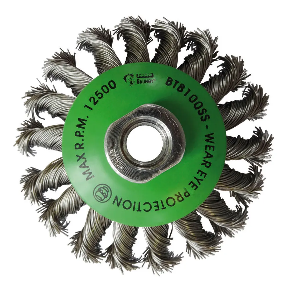 JOSCO BRUMBY 100mm Twistknot Bevel Brush Stainless Steel BTB100SS