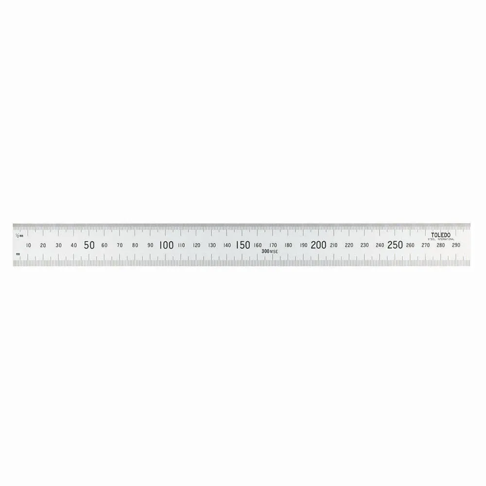 TOLEDO 300mm Double Sided Metric Stainless Steel Ruler 300MSE