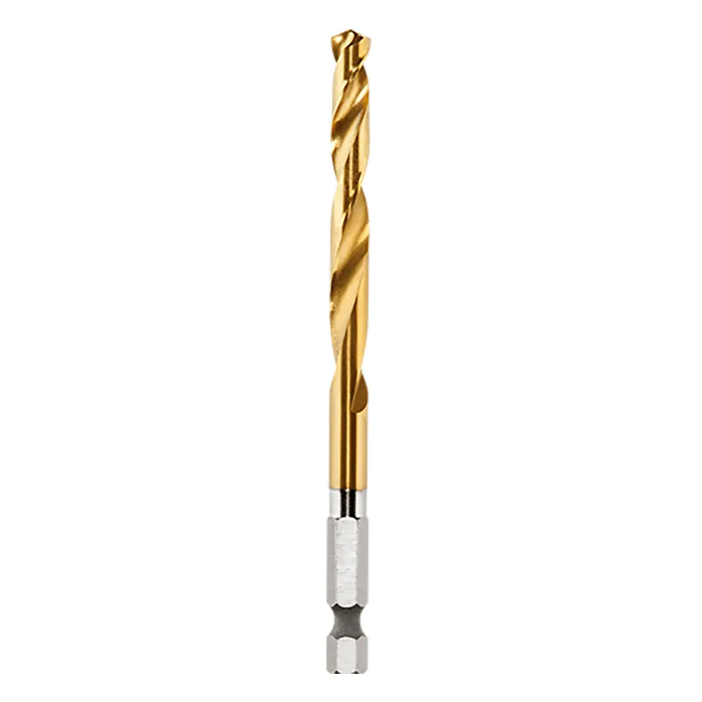 MILWAUKEE 6.0 x 105mm 1/4-Hex Quick-Change HSS-TiN Jobber Drill Bit - RED-HELIX 48894814
