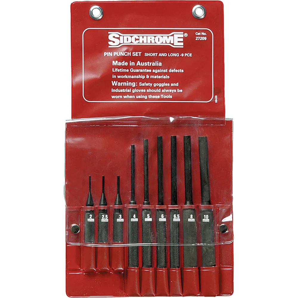 SIDCHROME 9 Piece Combination Pin Punch Set