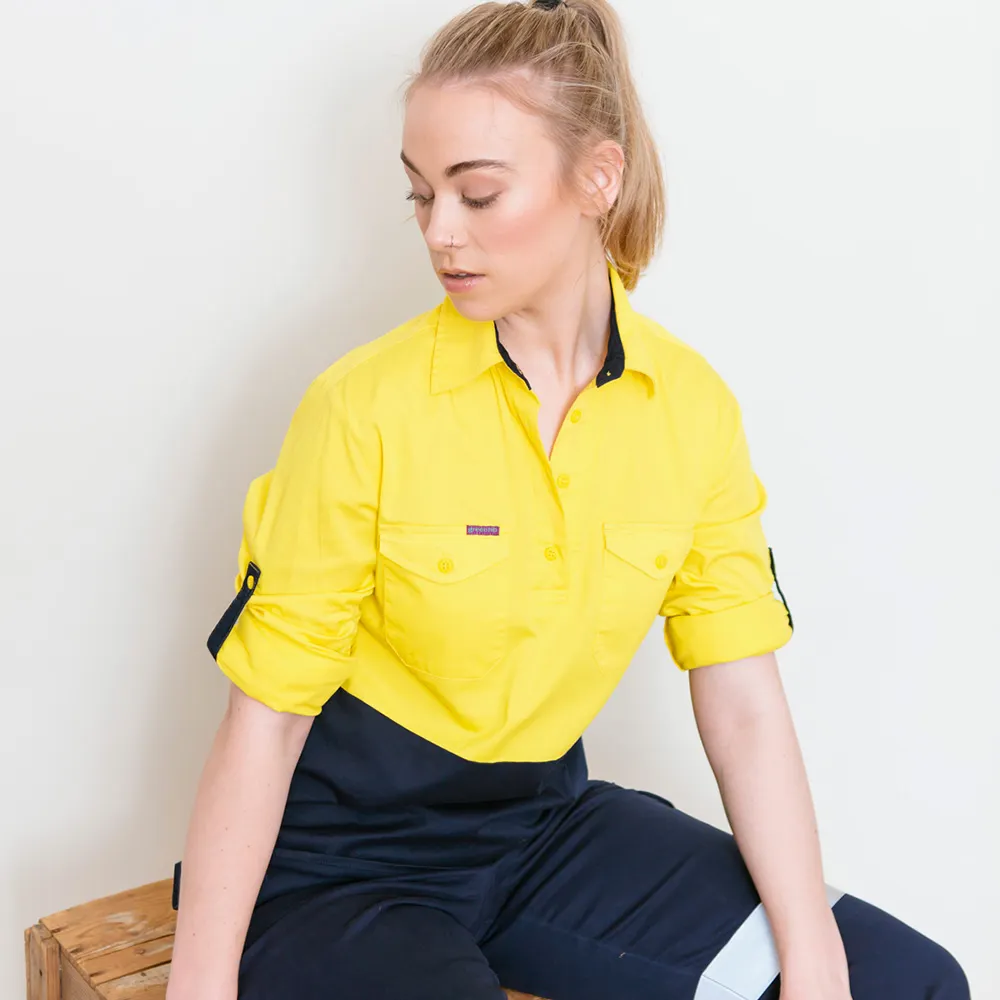 GREEN HIP Hi-Vis Light Weight Shirt Long Sleeves Yellow/Blue SLS-HIVIS-YB 24