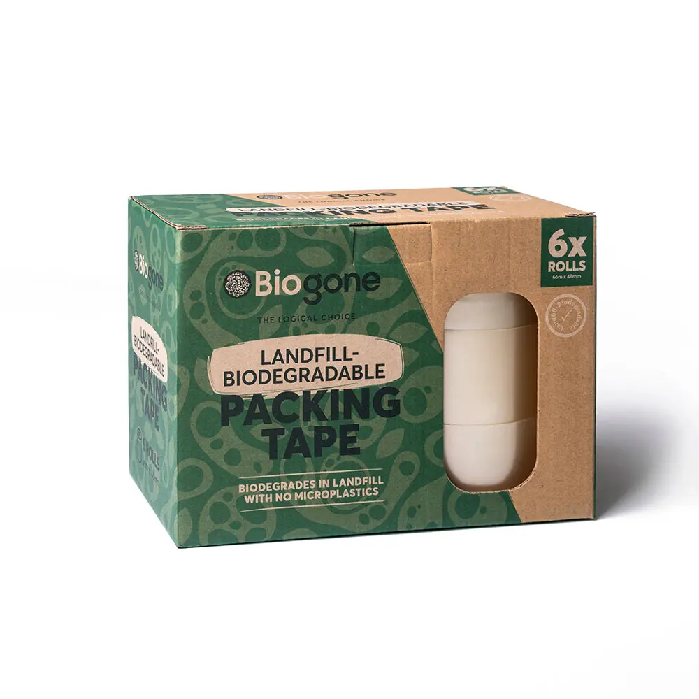 BIOGONE 66M x 48mm x 50UM Biodegradeable Clear Tape - 36 Rolls BGT66-36