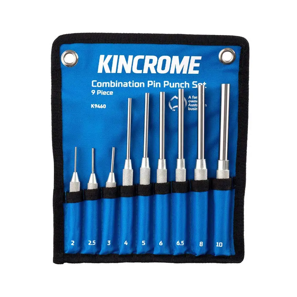 KINCROME 9 Piece 2-10mm Long Pin Punch Set K9460