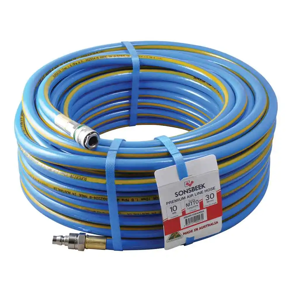 SONSBEEK Air Hose 10mm x 30m Nitto Style & Safety Adaptor 200AIR1030400SA