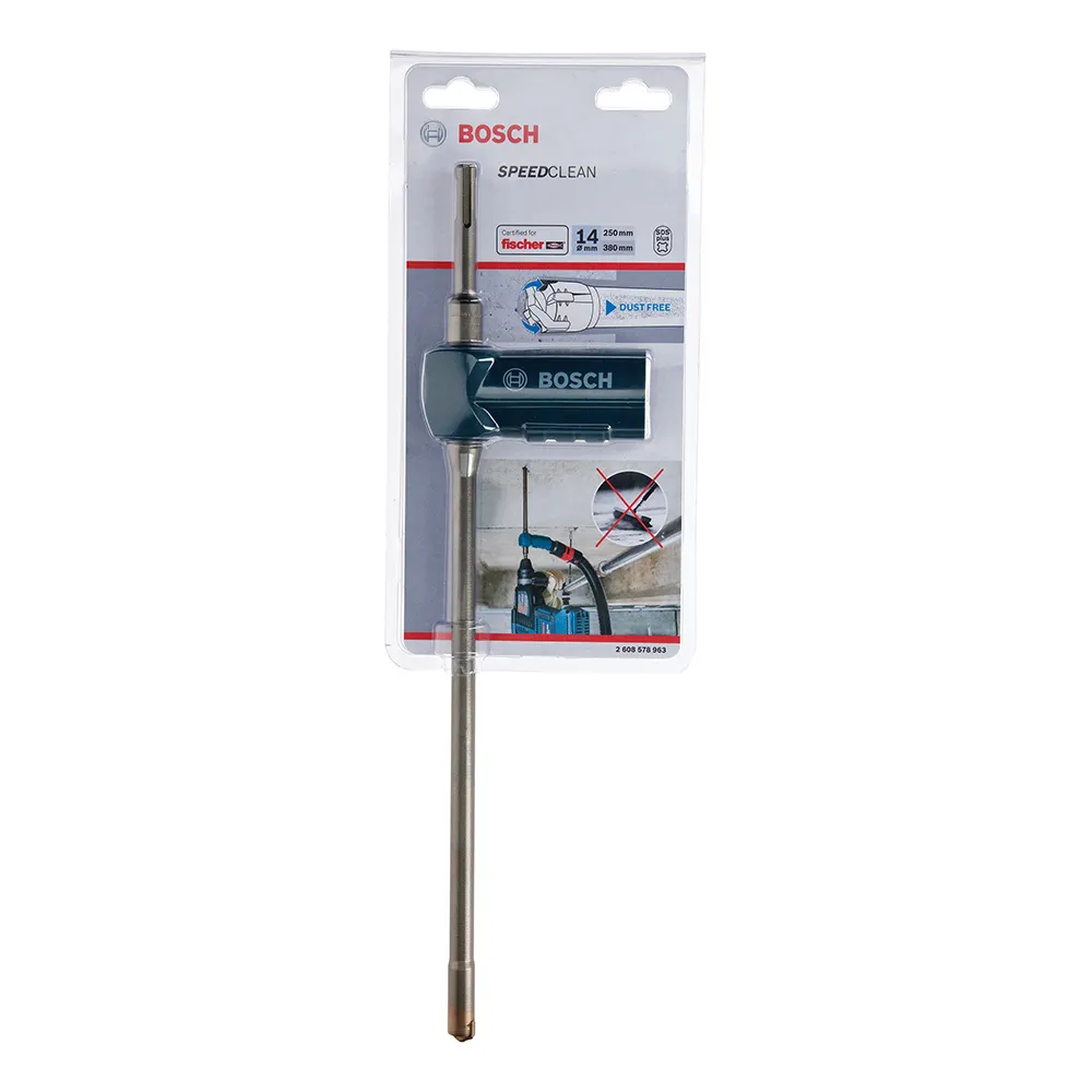 BOSCH 14 x 380mm 2-Cutter SDS-Plus TCT Dust Extraction Hammer Drill Bit - SPEEDCLEAN