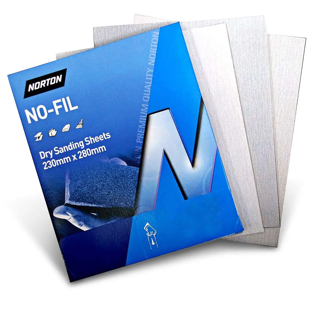 NORTON 230 x 280mm 120-Grit No-Fil Sandpaper Sheet for Paint - ADALOX