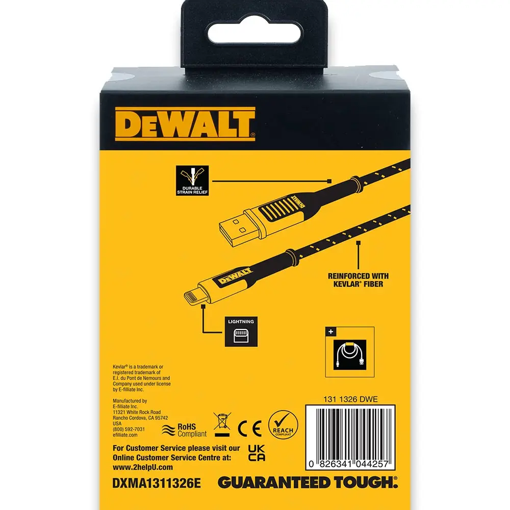 DEWALT 3m Braided Lightning Cable 1311326DWE