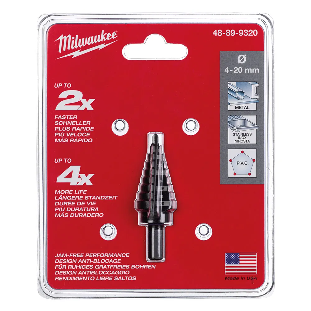 MILWAUKEE 4-20mm 9-Step HSS Step Drill Bit 48899320