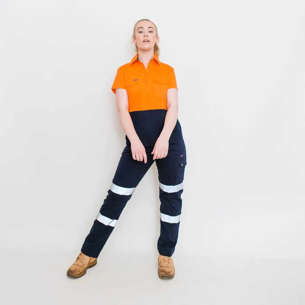 GREEN HIP Hi-Vis Light Weight Shirt Short Sleeves Orange/Blue SSS-HIVIS-OB 06