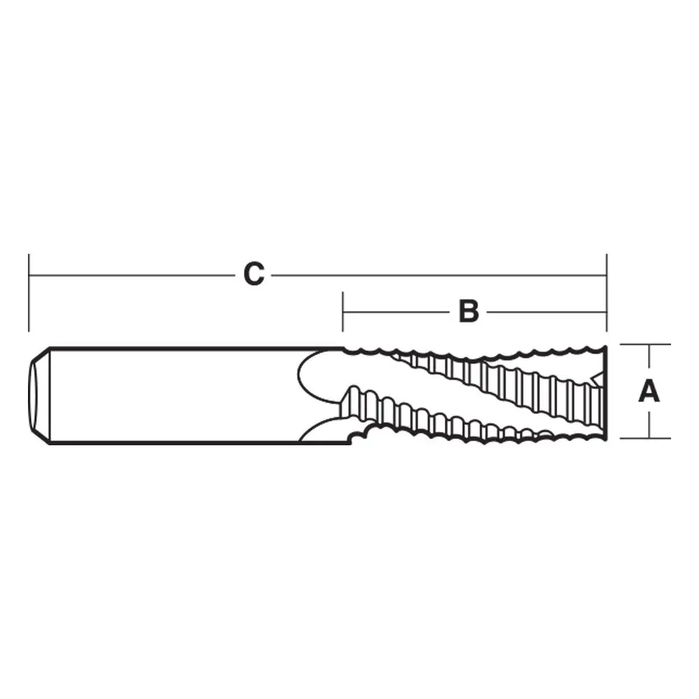CARBITOOL 1/2inch TC Straight Up-Cut Roughing Spiral Router Bit for Wood - 1/2inch shank TSRR 16 1/2