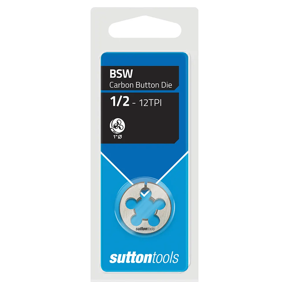 SUTTON BSW 1/2" x 12 1inch OD Carbon Button Die M4181270
