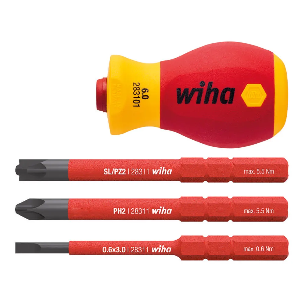 WIHA Stubby VDE Magazine Screwdriver with Bit Holder Set 41230