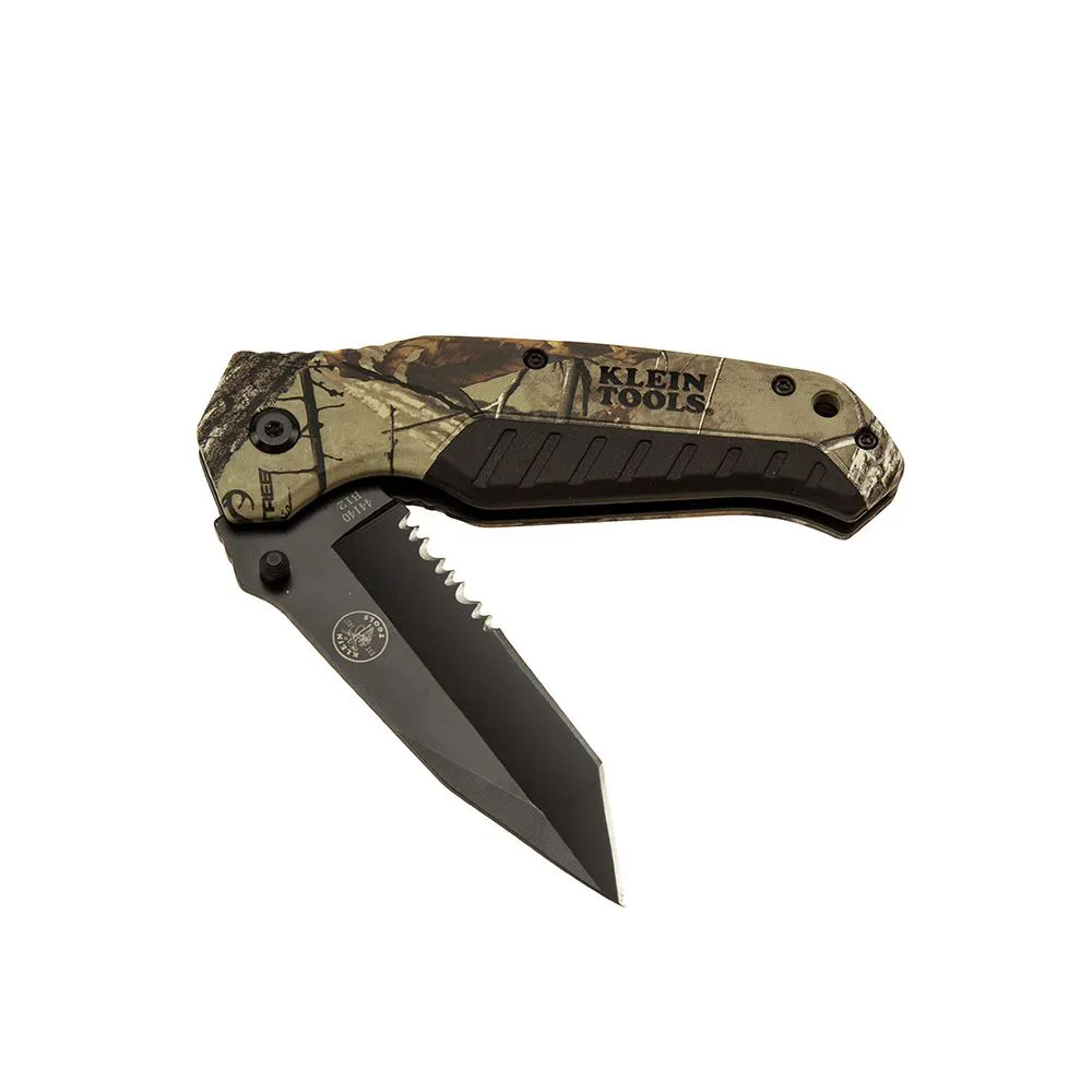 KLEIN 89mm Realtree Camo Folding Knife S/Steel Blade A44222