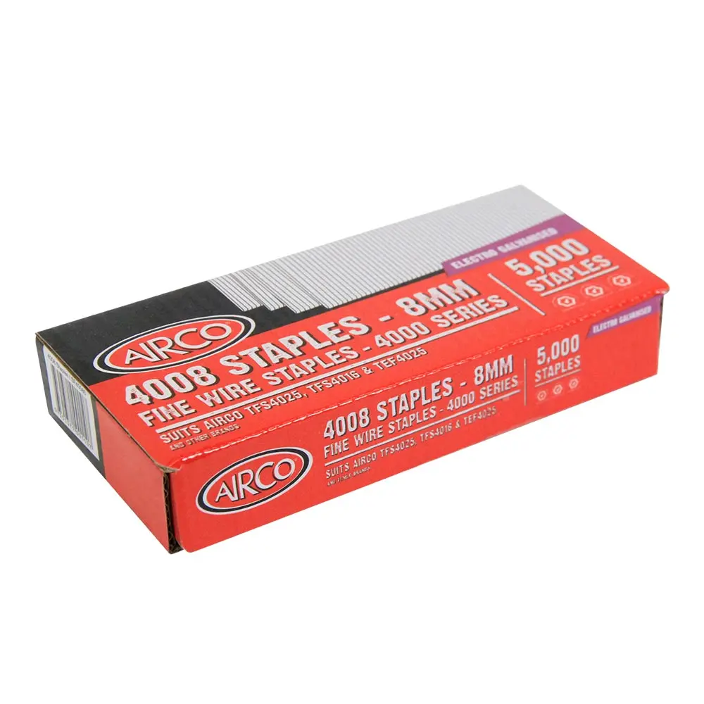 AIRCO 4000 Series Staples Electro Galvanised - 8mm Box of 5000 SF40080