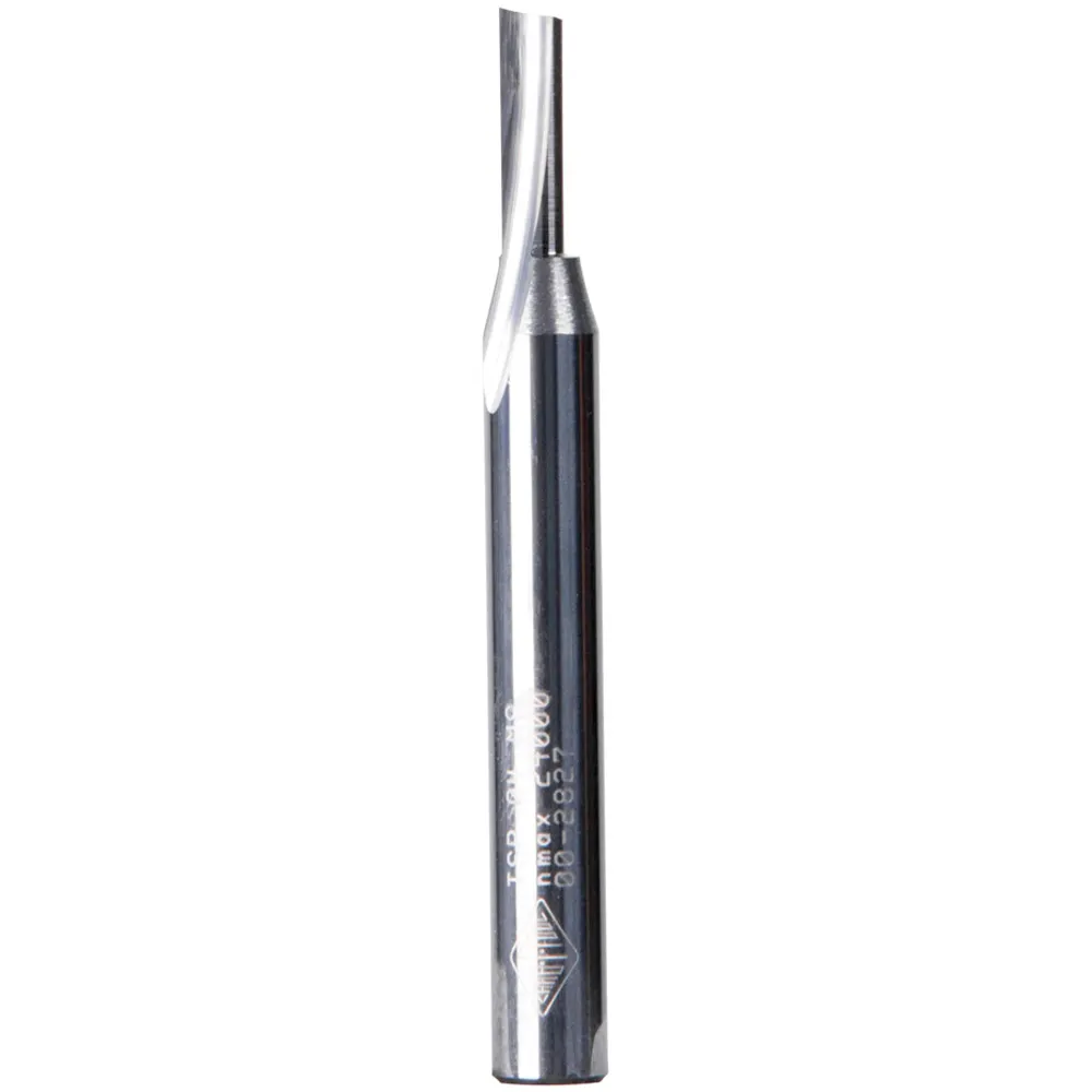 CARBITOOL 1/4inch TC Straight Router Bit for Aluminium & Soft Plastics - 1/4inch Shank TSP 08 S