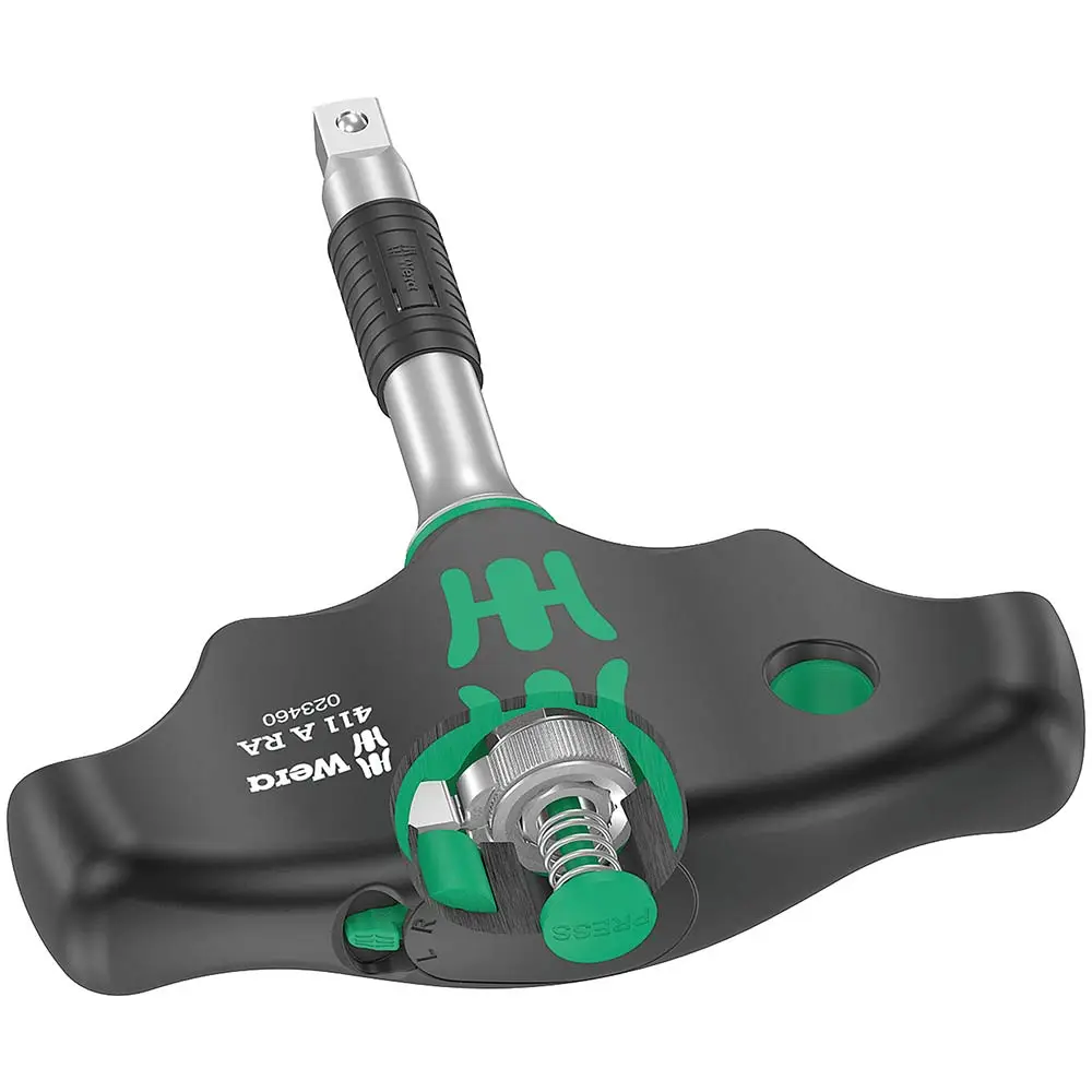 WERA 411 A RA T-Handle Adapter Screwdriver w/ Ratchet Function 1/4" WER023460
