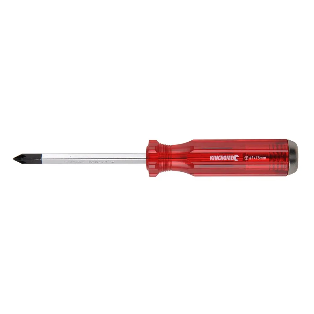 KINCROME No 1 x 75mm Thru-Tang Phillips Screwdriver K5179