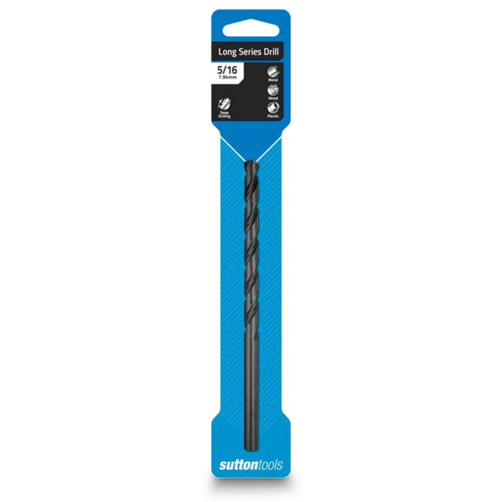 SUTTON 5/16inch x 162mm Metal Drill Bit Long Series HSS BLUE BULLET D1100794