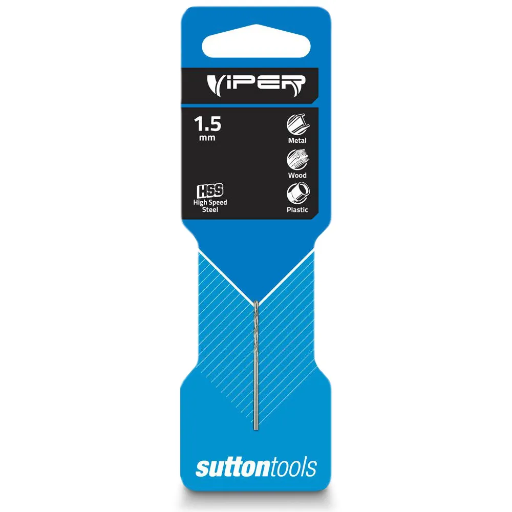 SUTTON 1.5 x 40mm HSS-Bright Jobber Drill Bit - VIPER D1050150