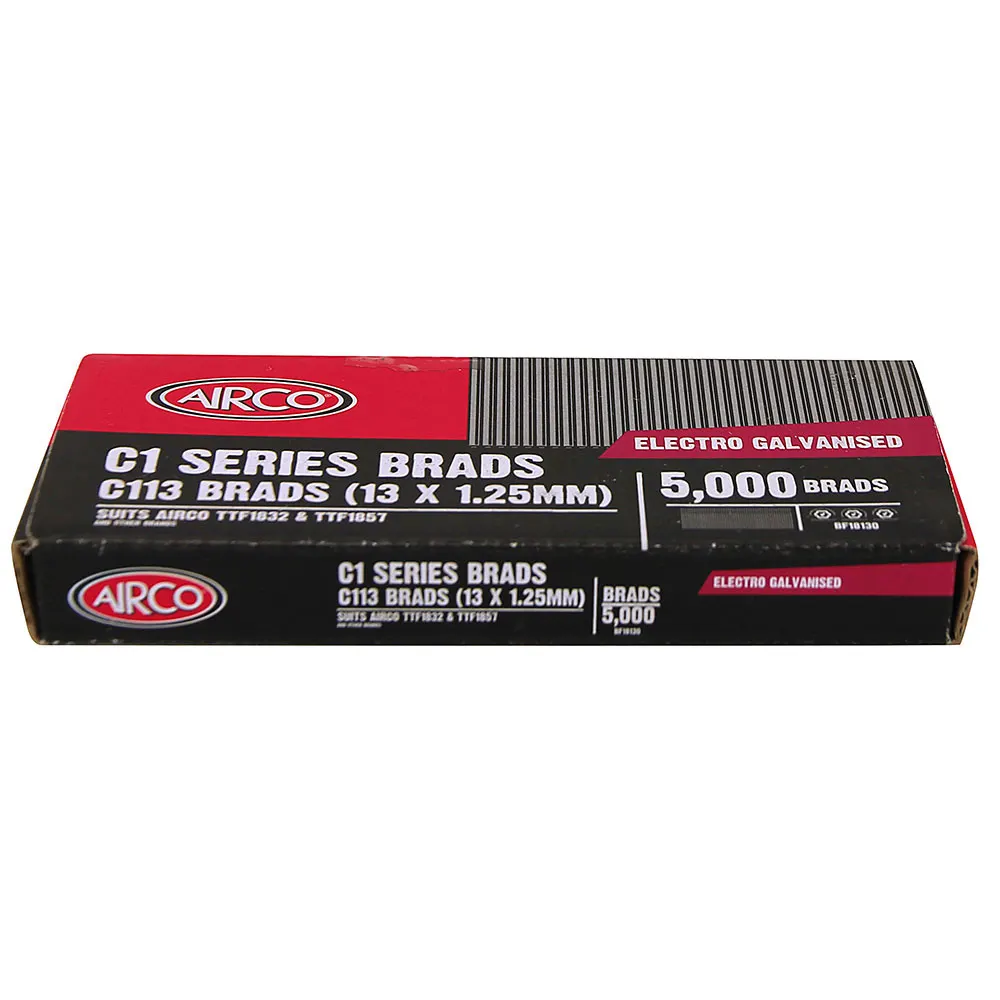 AIRCO C100 Series Electro Galvanised Brad Nail - 13mm Box of 5000 BF18130