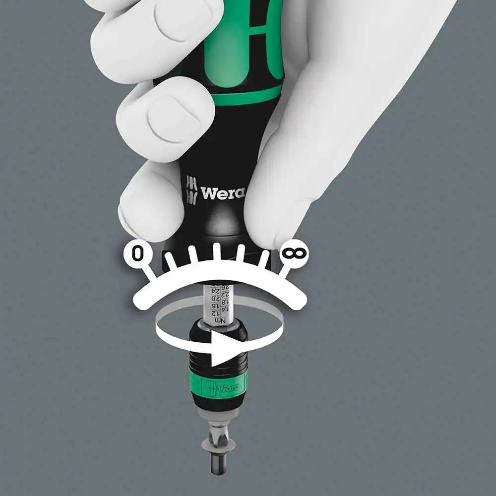 WERA Adjustable Torque Screwdriver (0.3-1.0 Nm) w/ Rapidaptor Quick-release Chuck WER074772